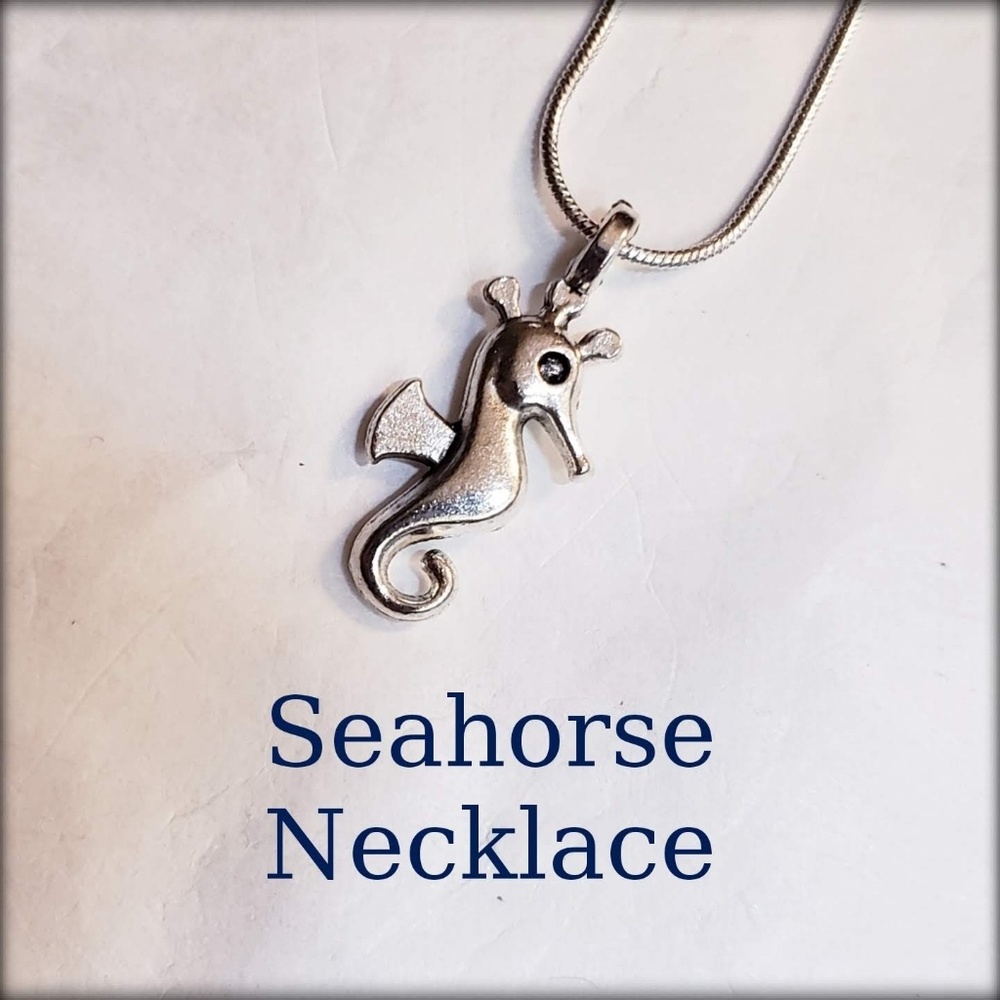 Silver (925) Chain & Silver Tone Seahorse Necklace